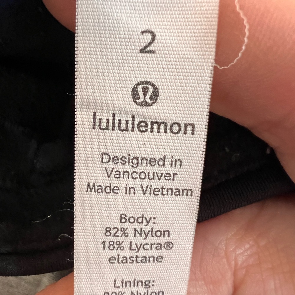Lululemon black leggings, size 2